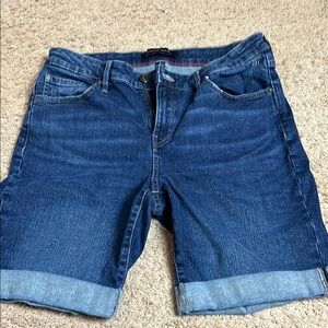 Tommy Hilfiger Blue Denim Cuffed Jean Shorts